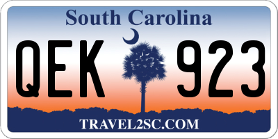 SC license plate QEK923