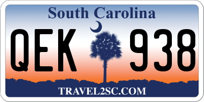 SC license plate QEK938