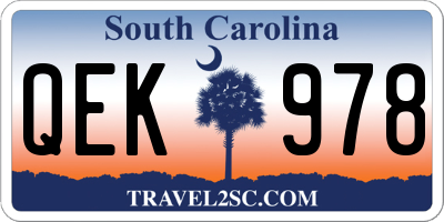 SC license plate QEK978