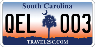 SC license plate QEL003