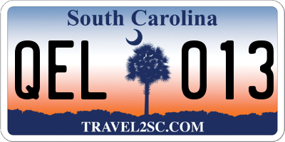 SC license plate QEL013