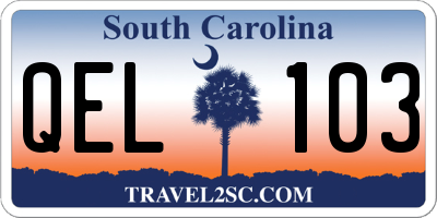 SC license plate QEL103