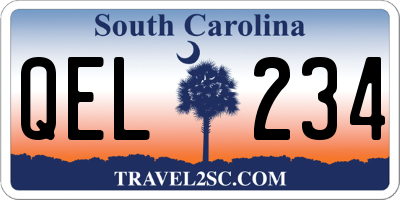 SC license plate QEL234