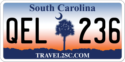 SC license plate QEL236
