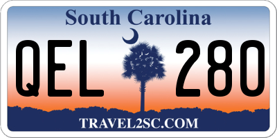 SC license plate QEL280