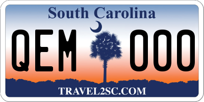 SC license plate QEM000