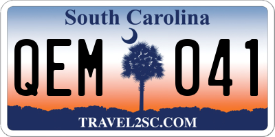 SC license plate QEM041