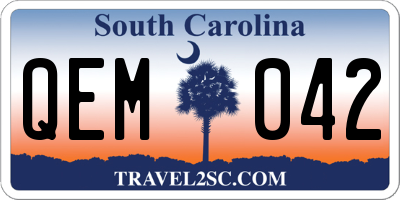 SC license plate QEM042