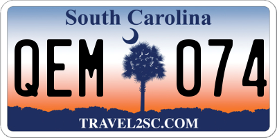 SC license plate QEM074
