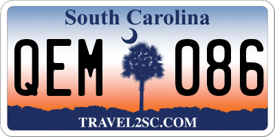 SC license plate QEM086