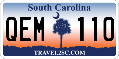 SC license plate QEM110