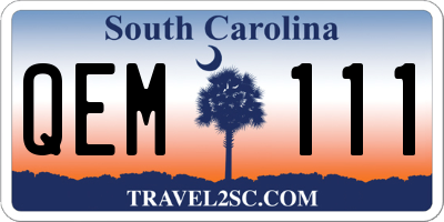 SC license plate QEM111
