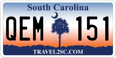 SC license plate QEM151