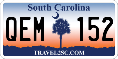 SC license plate QEM152