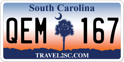 SC license plate QEM167