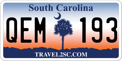 SC license plate QEM193