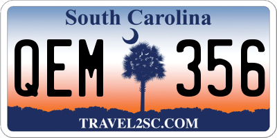 SC license plate QEM356