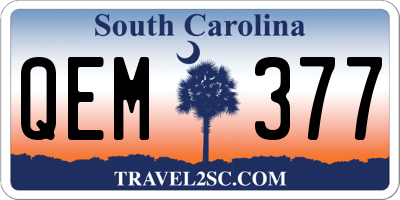 SC license plate QEM377