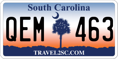 SC license plate QEM463