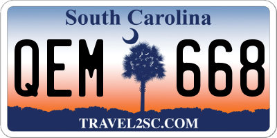 SC license plate QEM668