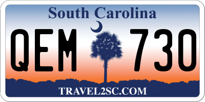 SC license plate QEM730