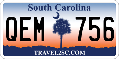SC license plate QEM756