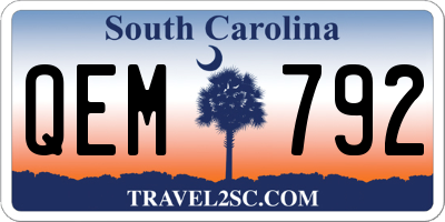 SC license plate QEM792