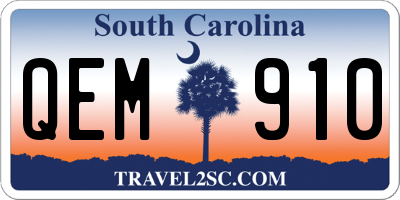 SC license plate QEM910