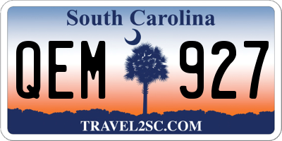 SC license plate QEM927