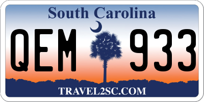 SC license plate QEM933