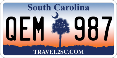 SC license plate QEM987