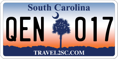 SC license plate QEN017