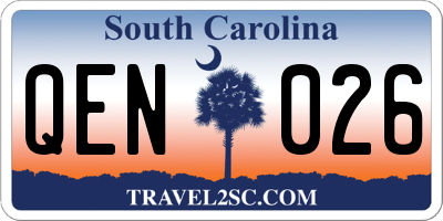 SC license plate QEN026