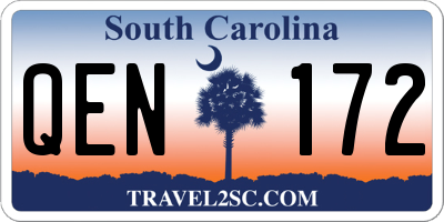SC license plate QEN172