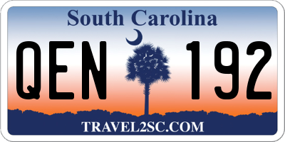 SC license plate QEN192