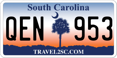 SC license plate QEN953