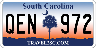 SC license plate QEN972