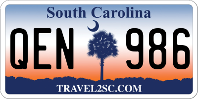 SC license plate QEN986