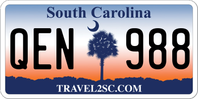 SC license plate QEN988