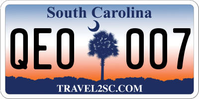 SC license plate QEO007