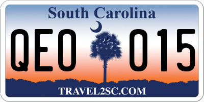 SC license plate QEO015