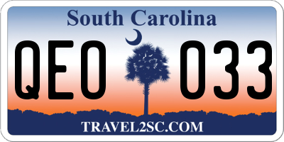 SC license plate QEO033