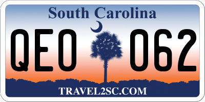 SC license plate QEO062