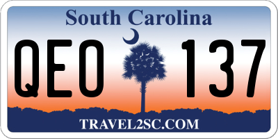 SC license plate QEO137