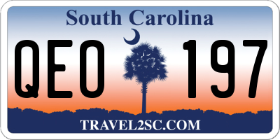 SC license plate QEO197