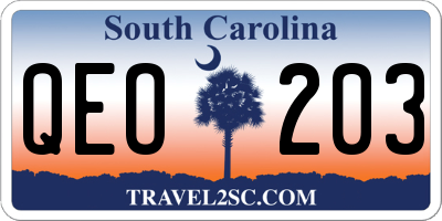SC license plate QEO203