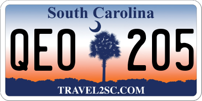 SC license plate QEO205
