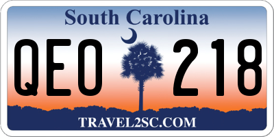 SC license plate QEO218
