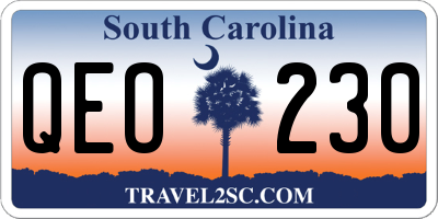 SC license plate QEO230