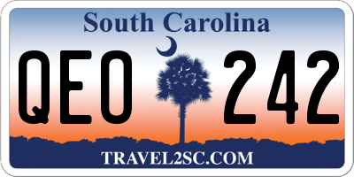 SC license plate QEO242